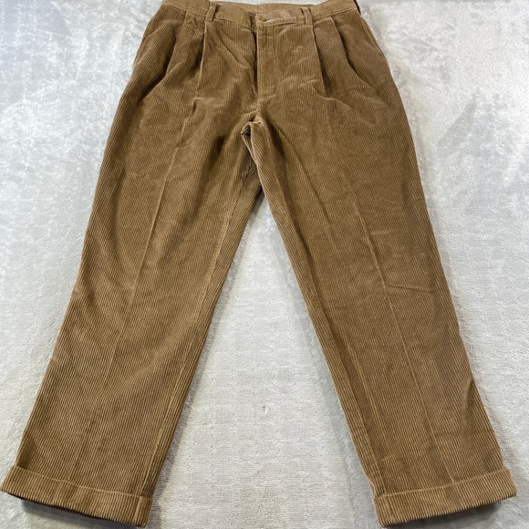 Jos. A. Bank Other - Jos A Bank Corduroy Pants Mens 36x30 Brown Wide Wale Pleated Cuffed Fall Office